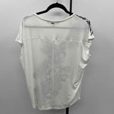 White House Black Market Women's Size XS White Floral Short Sleeve Shirt