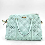 KATE SPADE Aqua "Grace Blue" Leather NEWBURY LANE Caning RACHELLE Satchel