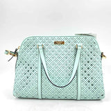 KATE SPADE Aqua "Grace Blue" Leather NEWBURY LANE Caning RACHELLE Satchel