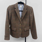 J Crew Women's Size 2 Brown Houndstooth Jacket