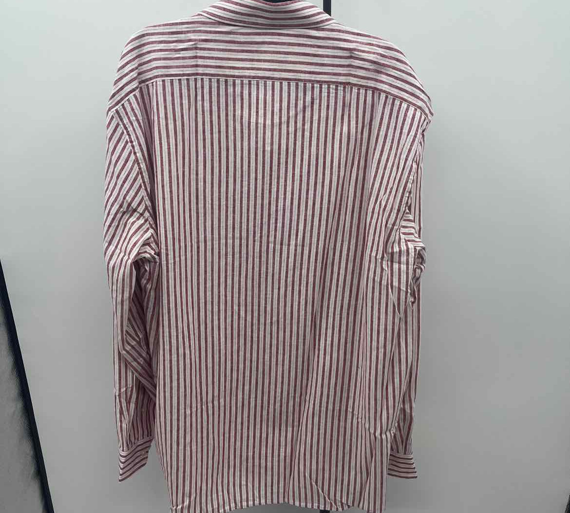 Joseph Abboud Men's Size 3XLT Maroon Striped New with Tags Long Sleeve Shirt