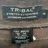 Tribal Women's Size 14 Brown Corduroy Pants