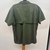 EOTAC Men's Size XL Green Cotton Solid Short Sleeve Shirt