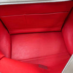 Interior CELINE Paris Black Spice & Tan Leather TRAPEZE TRICOLOR Shoulder Bag Purse Made in Italy