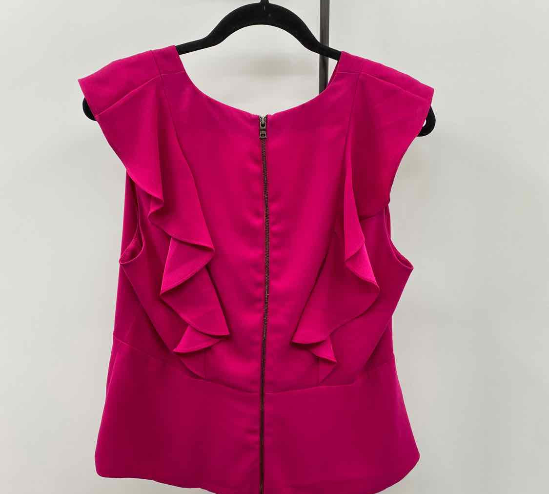 BCBG Women's Size L Magenta Solid Sleeveless Shirt