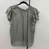 EE Some Women's Size L Green Textured Short Sleeve Shirt