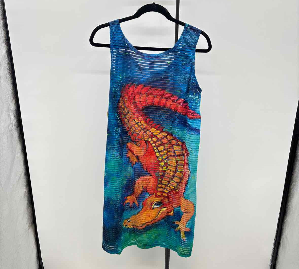 leoma lovegrove Women's Size L Blue Alligator Coverup