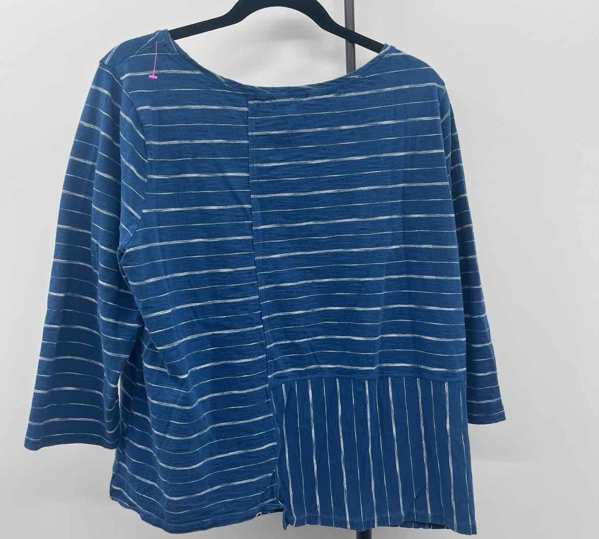 Habitat Women's Size L Navy Stripe Long Sleeve Shirt