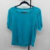 Chico's Women's Size XL Turquoise Heathered Short Sleeve Shirt