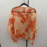Chico's Women's Size S/M Orange Embroidered Poncho