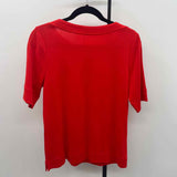 Chico's Women's Size M Red Solid Short Sleeve Shirt