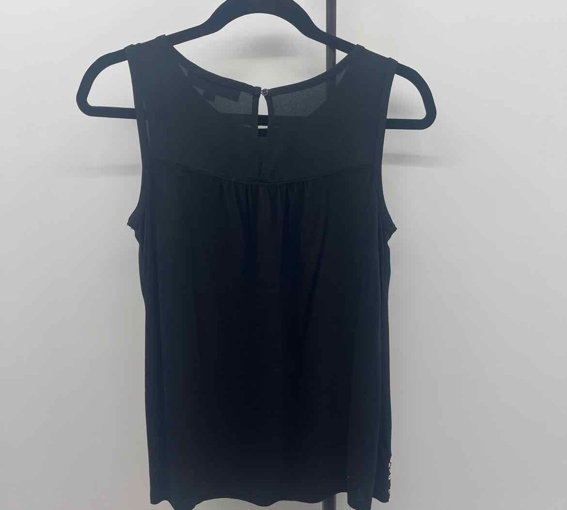 Loft Women's Size XS Black Embroidered Sleeveless Shirt