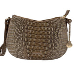 BRAHMIN Croc-Embossed Brown SHAYNA BISCUIT MELBOURNE Shoulder Bag Purse