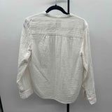 Gap Women's Size M White Textured Long Sleeve Shirt