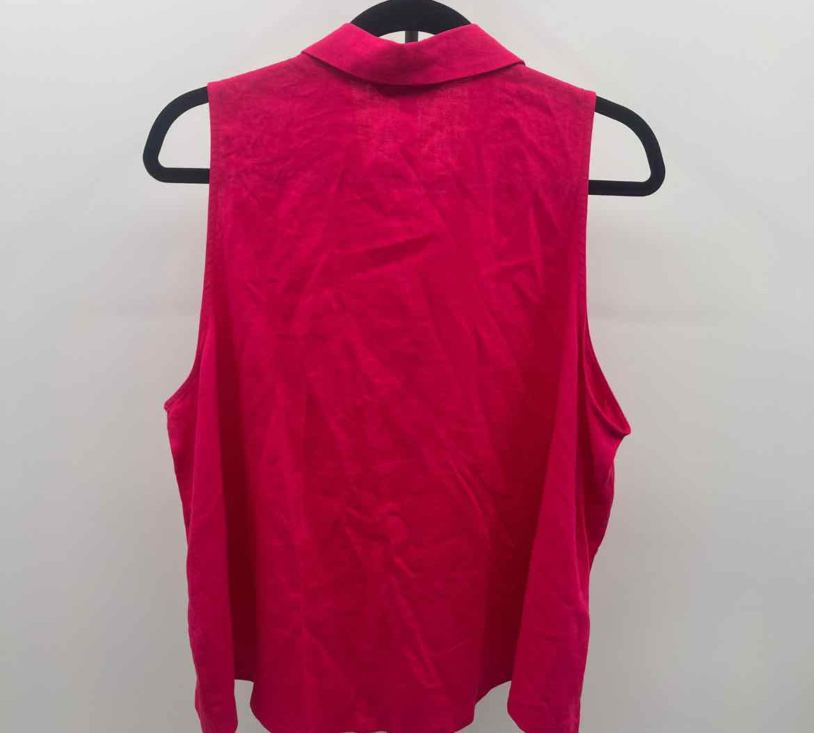 Ophelia Roe Women's Size 1X Fuschia Solid Sleeveless Shirt