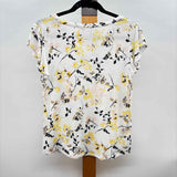 White House Black Market Women's Size S White Floral Short Sleeve Shirt