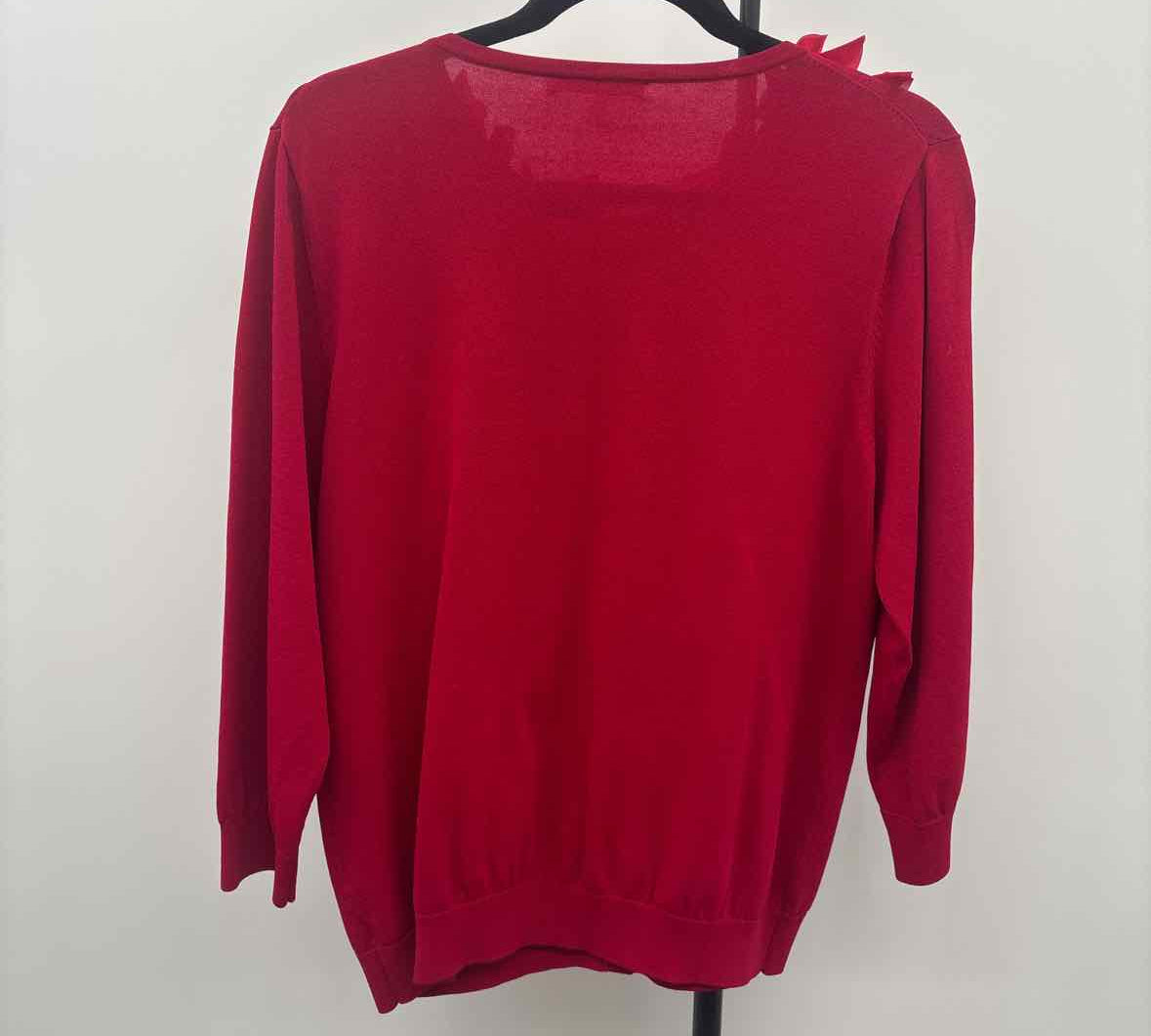 Cable & Gauge Women's Size XL Red Textured Cardigan