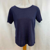 Eileen Fisher Women's Size XS Navy Solid Short Sleeve Shirt