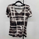 Nike Women's Size L Charcoal Abstract Short Sleeve Shirt