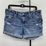 Silver Women's Size 14 Blue Distressed Shorts