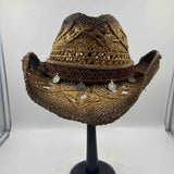 Unbranded Women's Brown Woven Cowboy Hat
