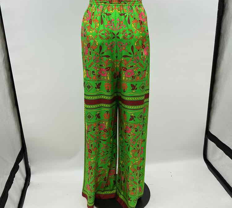 Tory Burch Women's Size 4 Green Floral Pants