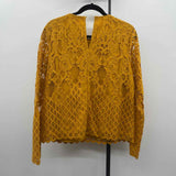 Moulinette Soeurs Women's Size L Mustard Yellow Lace Long Sleeve Shirt
