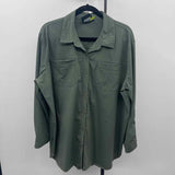 Lysse Women's Size XL Green Solid Long Sleeve Shirt