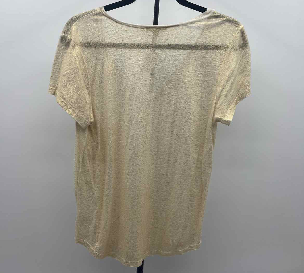 Bordeaux Women's Size L Gold Shimmer Short Sleeve Shirt