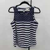 Loft Women's Size M Navy Stripe Sleeveless Shirt