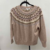 Chico's Women's Size L Tan Fair Isle Sweater