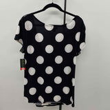 Cartise Women's Size XL Black dotted Short Sleeve Shirt