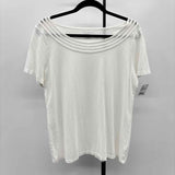 Talbots Women's Size XP White Solid Short Sleeve Shirt