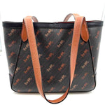 Back COACH Black & Brown HORSE & CARRIAGE TOTE 27 Handled Tote Bag Purse