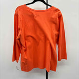 Chico's Women's Size XL Orange Solid Long Sleeve Shirt