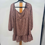 Lily Rose Women's Size 16 Brown Floral Dress