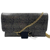 NWT TALBOTS Black & White OCELOT Print Leather Clutch w/Opt Chain Crossbody Strap