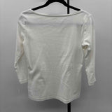 Talbots Women's Size SP White Solid Long Sleeve Shirt