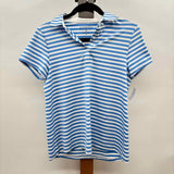 Duffield Lane Women's Size S Blue Stripe Short Sleeve Shirt