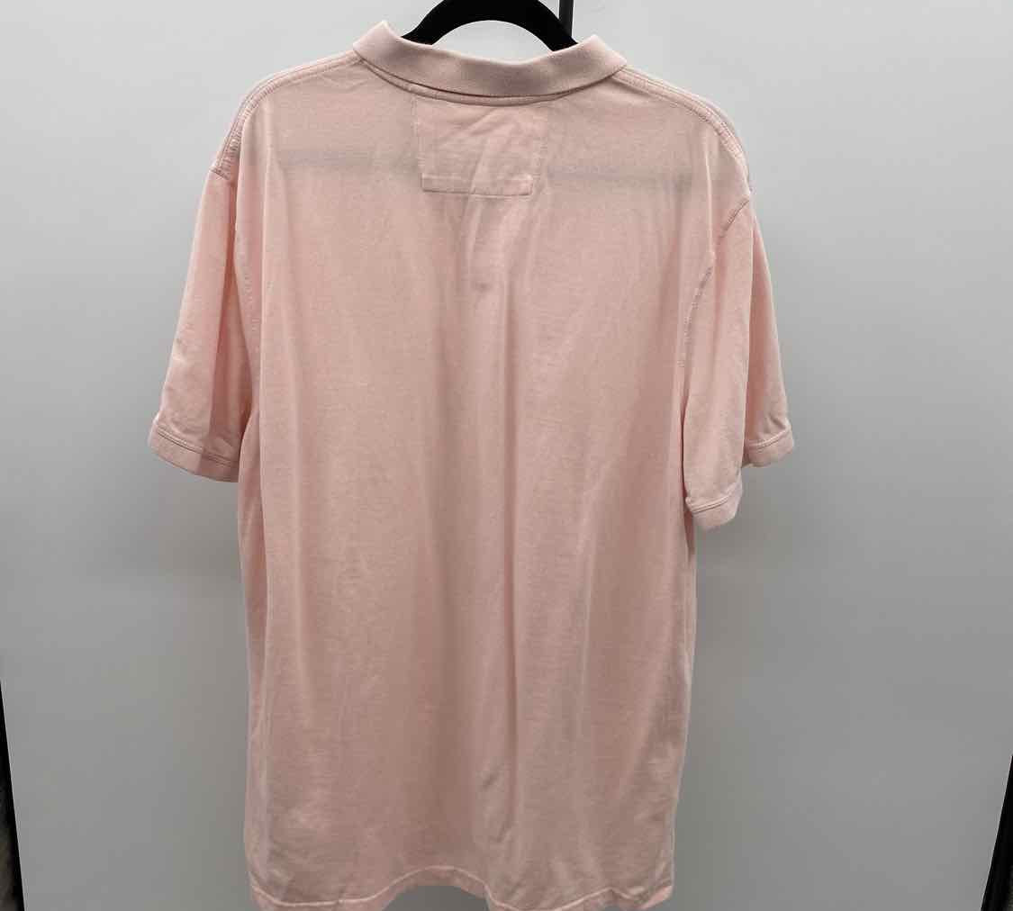 Banana Republic Men's Size XXL Pink Organic Cotton Solid Short Sleeve Shirt
