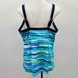 Unbranded Women's Size 18 Blue Stripe Misc. Swimwear
