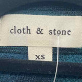 Cloth & Stone Women's Size XS Blue Plaid Long Sleeve Shirt