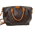 LOUIS VUITTON Brown Monogram 2016 TURENE Handled Satchel Bag Purse w/Crossbody Strap