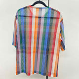 Reality Studio Women's Size XS Multi-Color Stripe Short Sleeve Shirt