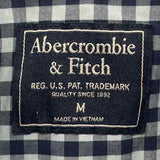 Abercrombie & Finch Men's Size M Navy Checkered Long Sleeve Shirt