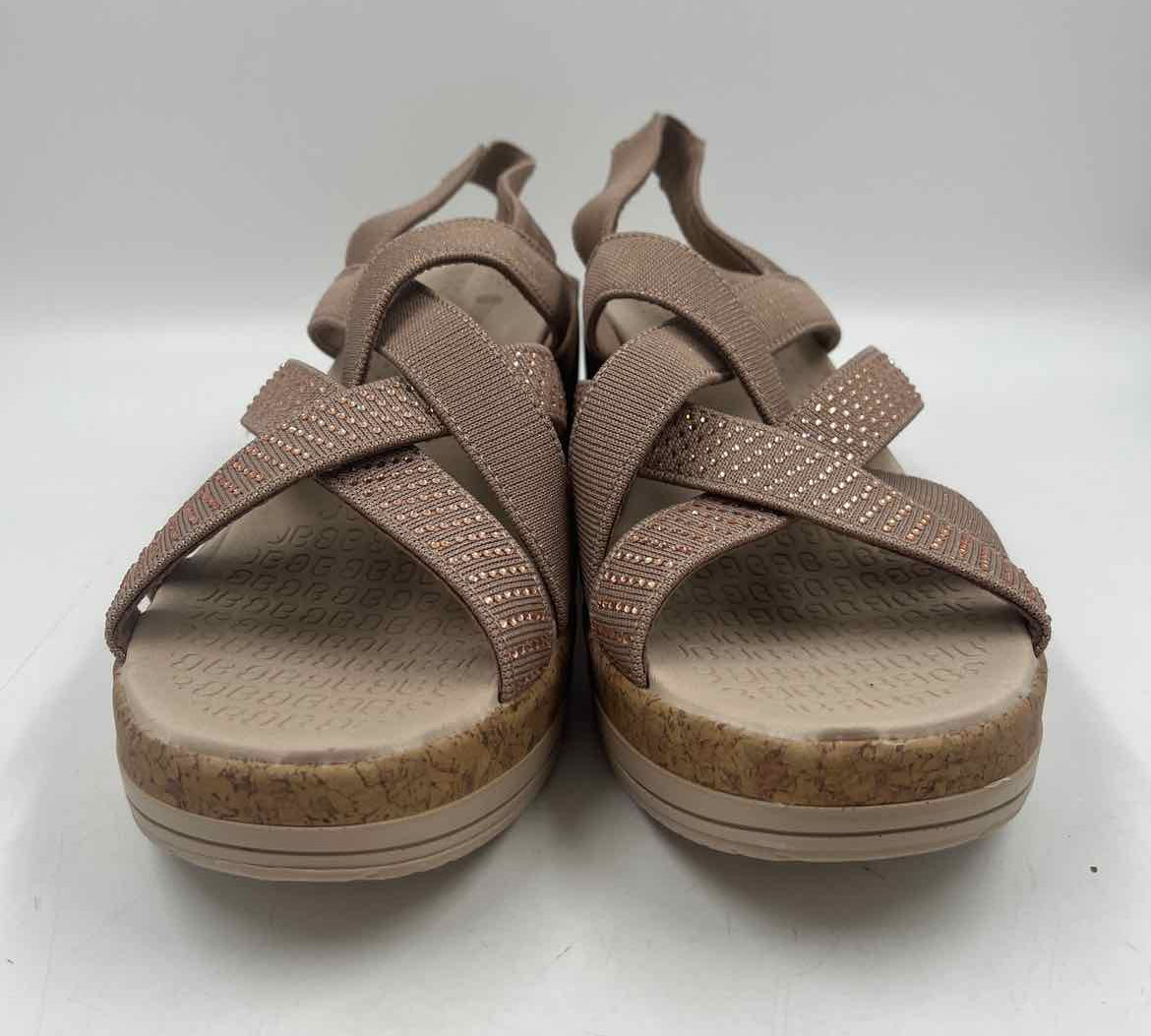Bzees Women's Shoe Size 12 Taupe Beaded Sandals