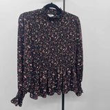 Ophelia Roe Women's Size XL Black Floral Long Sleeve Shirt