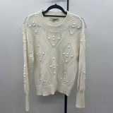 Loft Women's Size M White Textured Sweater