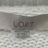 Loft Women's Size M White Textured Sweater