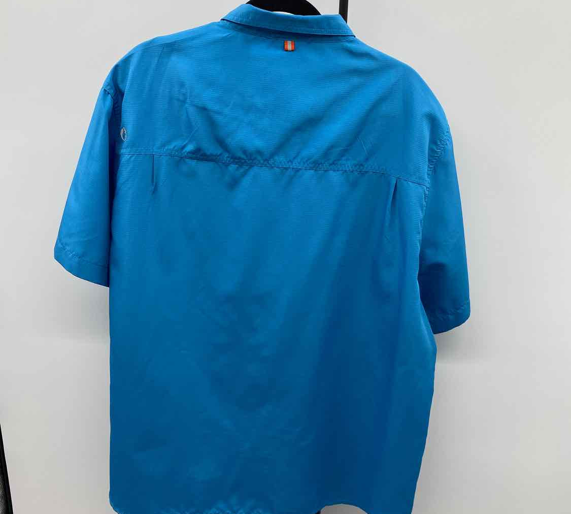 The American Outdoorsman Men's Size XXL Blue Solid Short Sleeve Shirt
